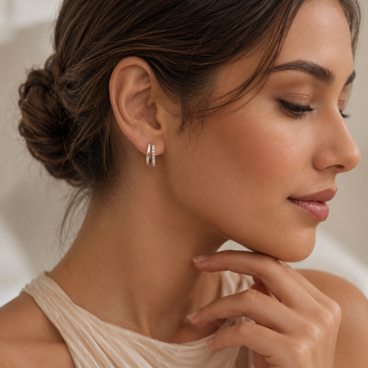 Celestia Pavé Huggie Earrings