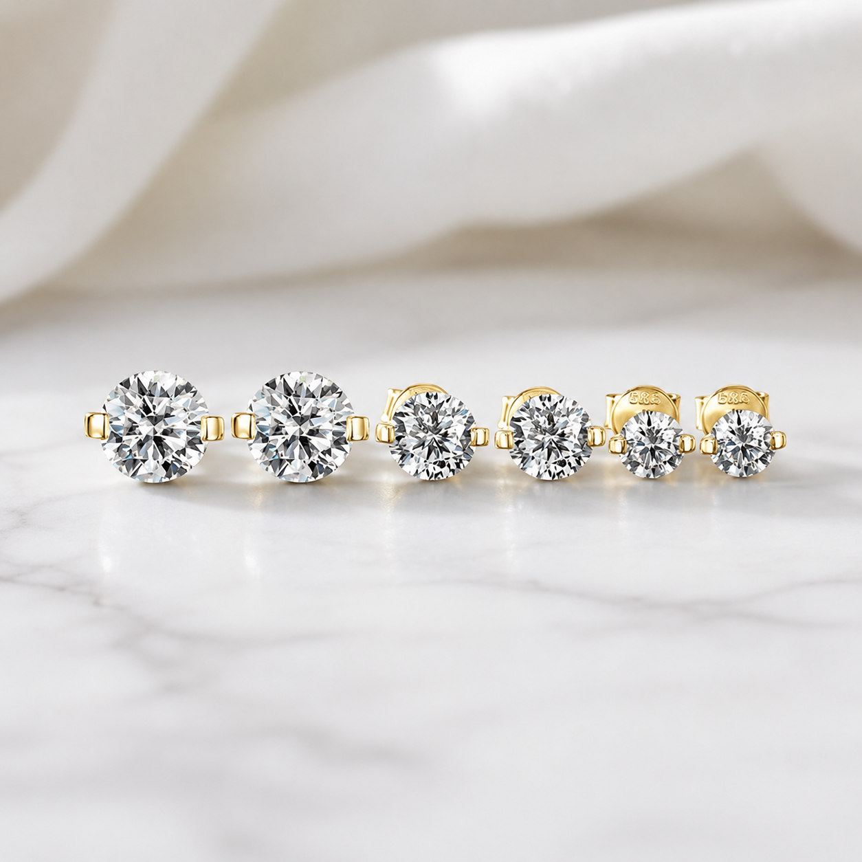 Celestia Solitaire Stud Earrings