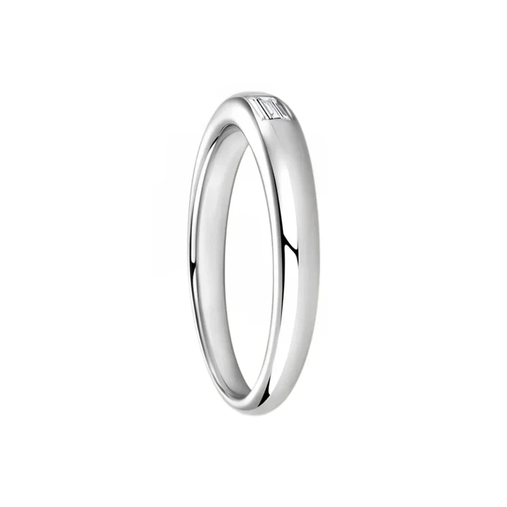 Ariston Inlaid Emerald-Cut Moissanite Ring