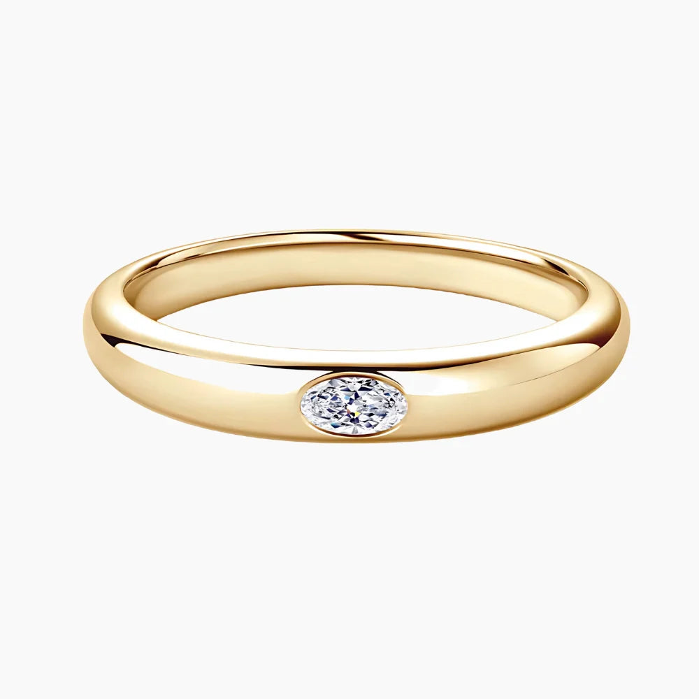 Ariston Inlaid Oval-Cut Moissanite Ring