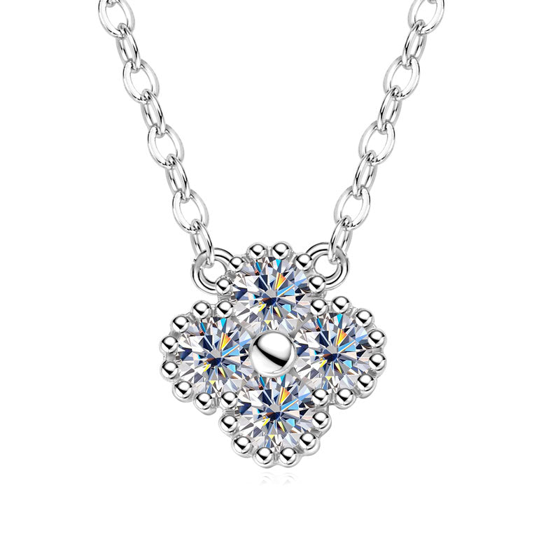 Aurora Clover Moissanite Necklace