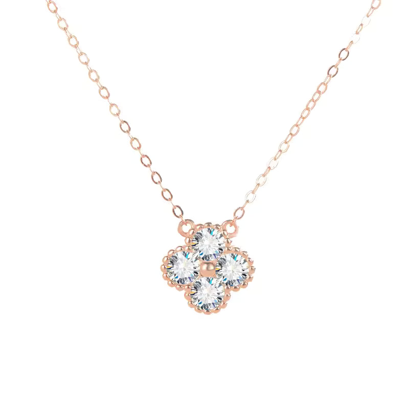 Aurora Clover Moissanite Necklace