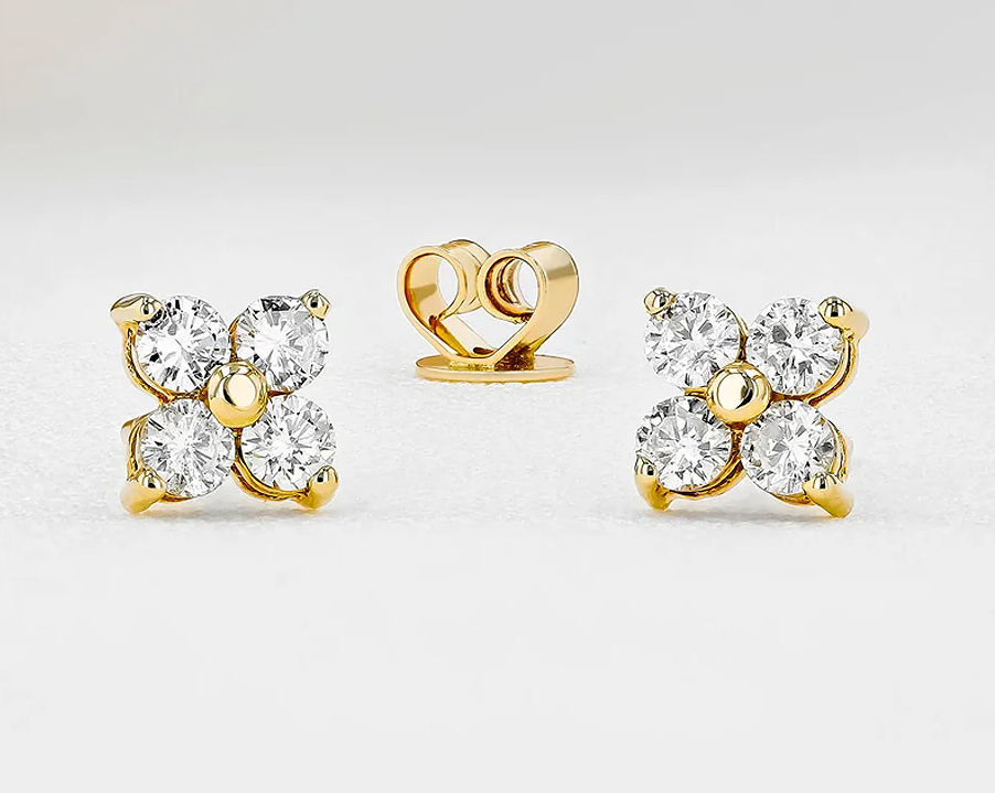 Aurora Clover Moissanite Earrings