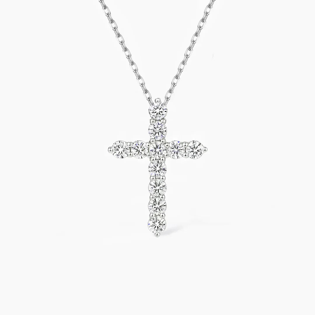 Aurora Delicate Cross Moissanite Necklace