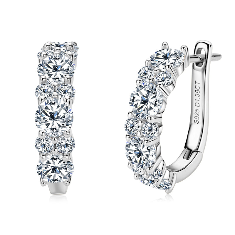 Celestia Cascade Hoop Moissanite Earrings