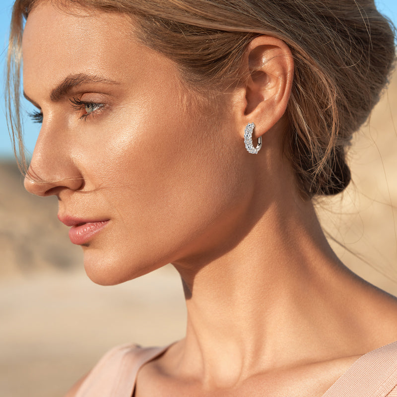 Celestia Cascade Hoop Moissanite Earrings