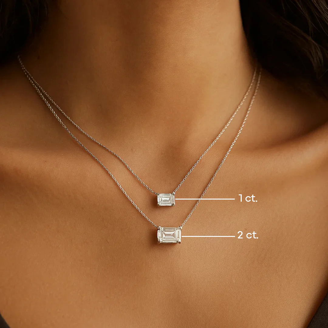 Celestia Emerald-Cut Moissanite Pendant