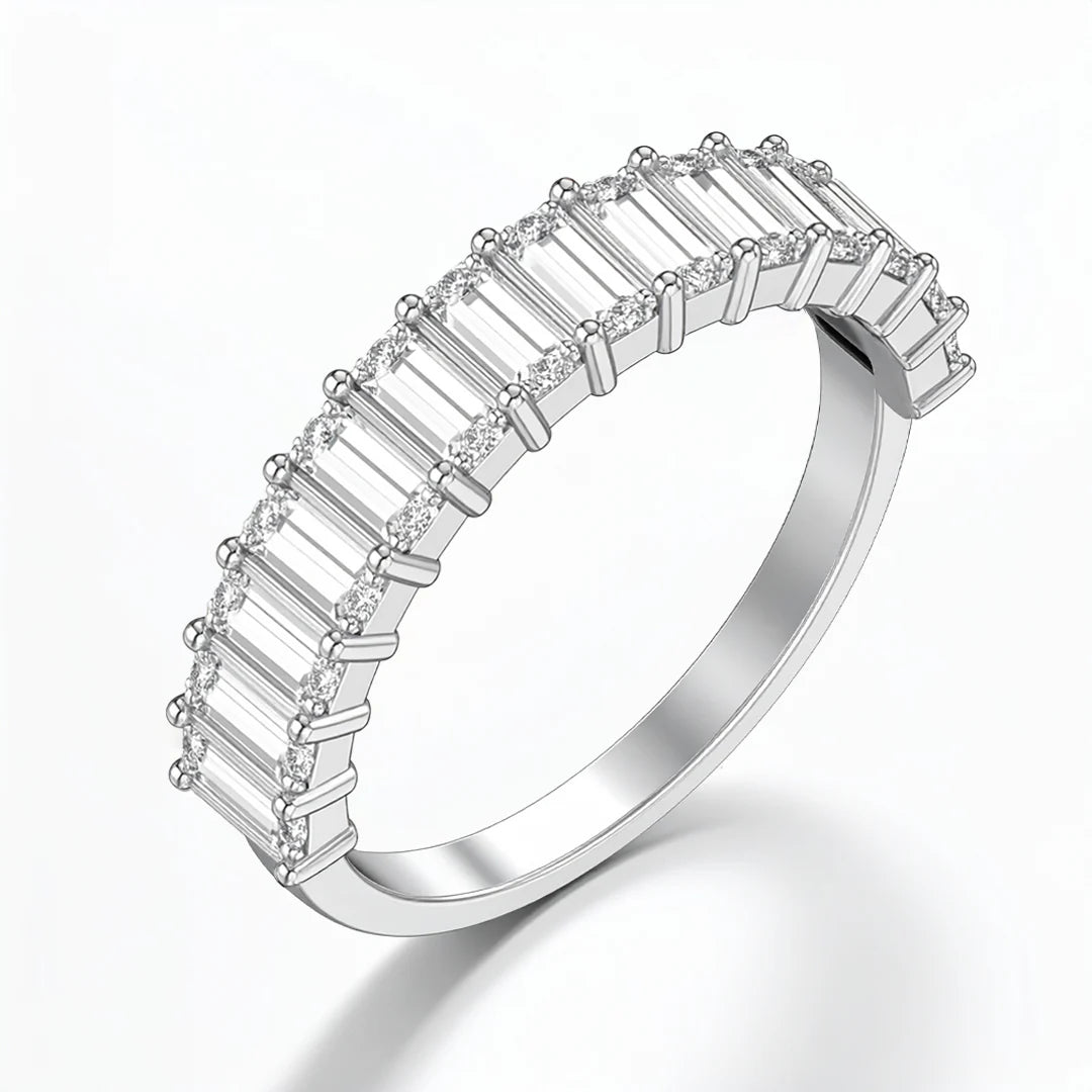 Celestia Half Emerald-Cut Moissanite Eternity Ring