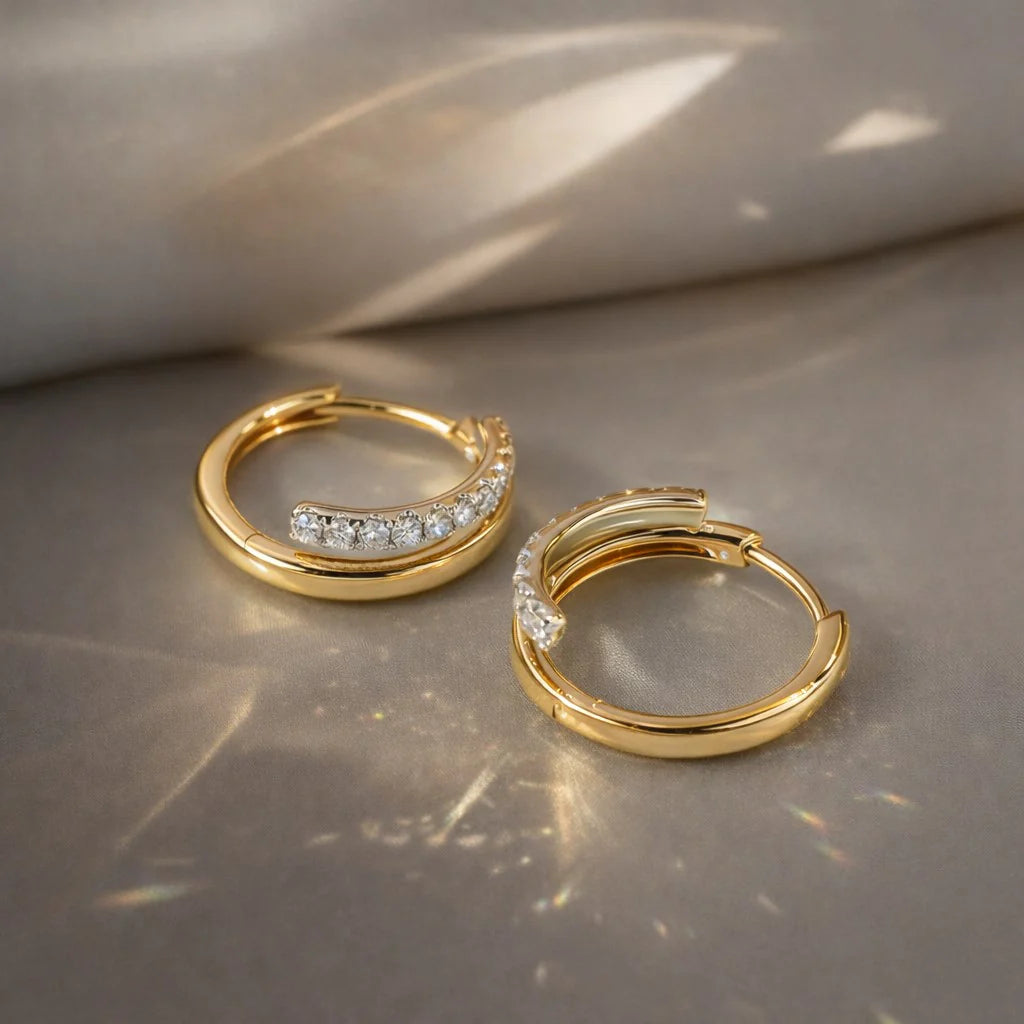Celestia Pavé Huggie Earrings