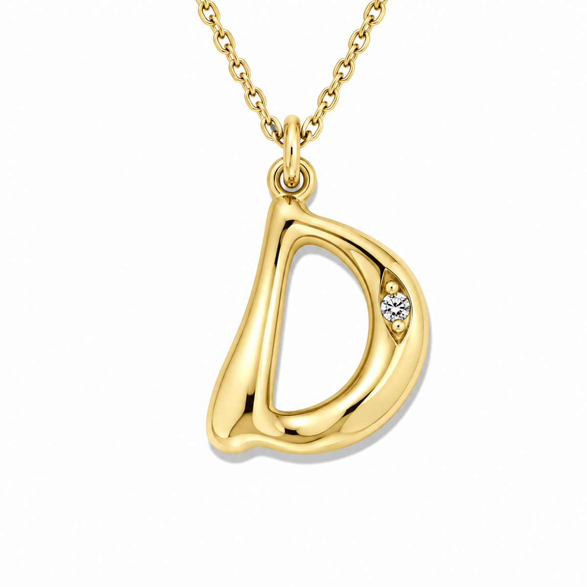 Organic Muse Liquid Letter Pendant Necklace