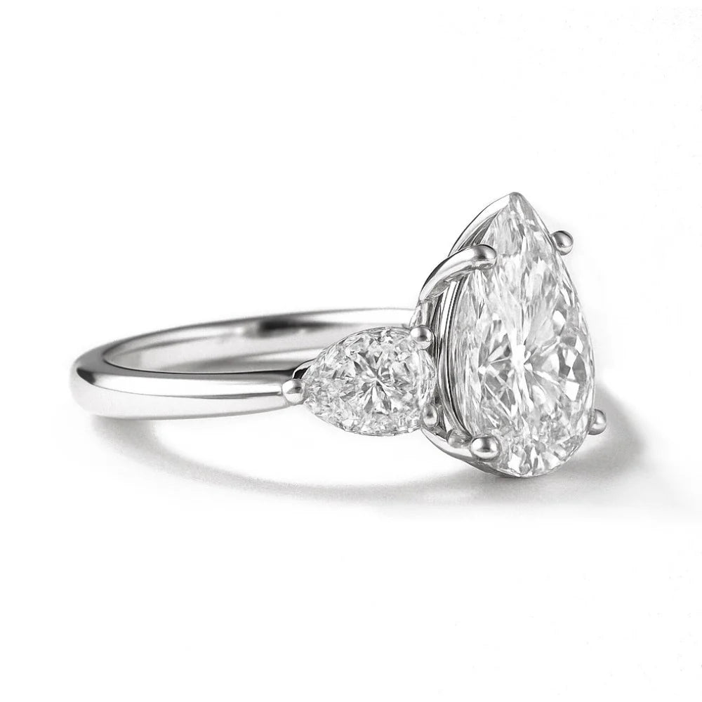 Elysian Signiture Pear-Cut Moissanite Ring