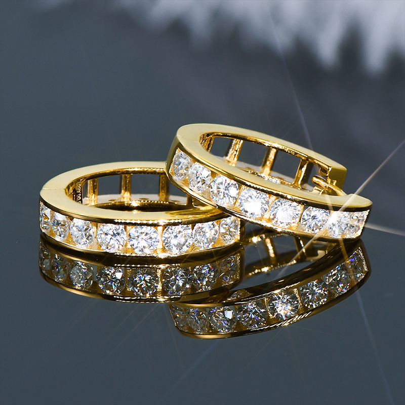 Gemma Moissanite Hoop Earrings
