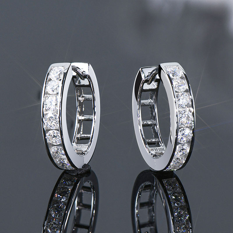 Gemma Moissanite Hoop Earrings
