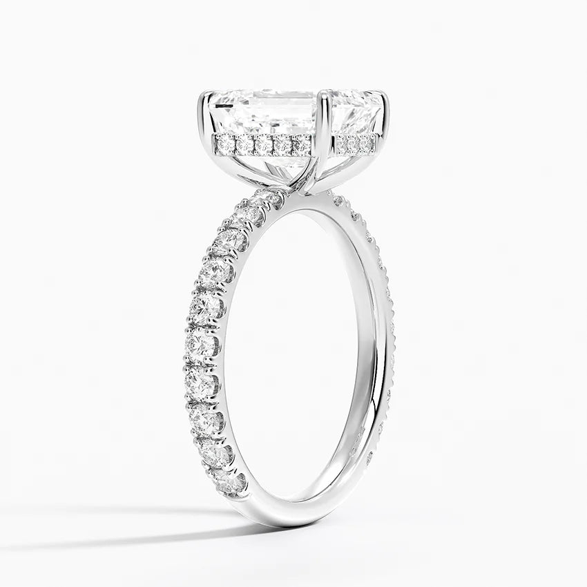 Josephine Emerald-Cut Moissanite Halo Ring