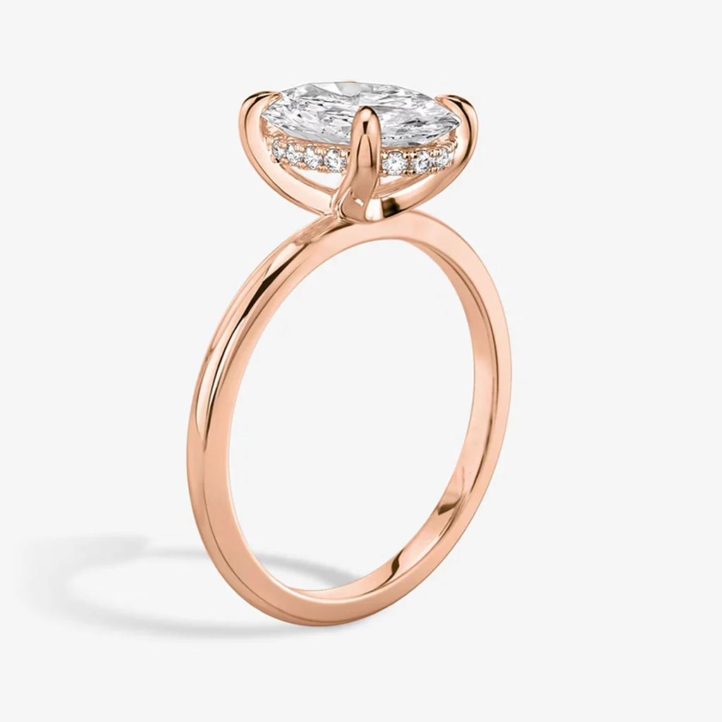 Luna Oval-Cut Hidden Halo Moissanite Rin