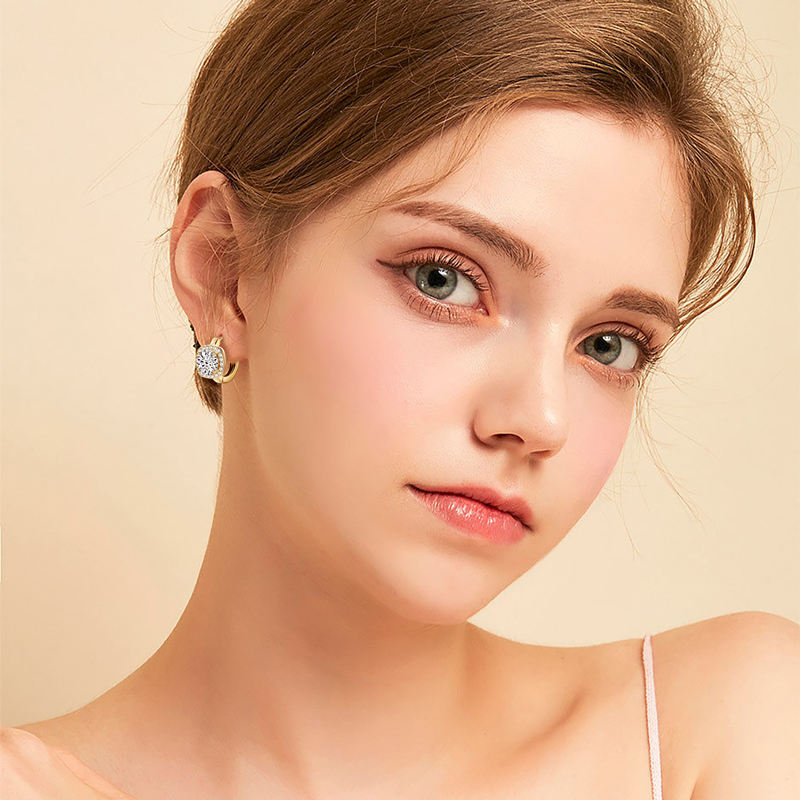 Luna Pavé Huggie Moissanite Earrings