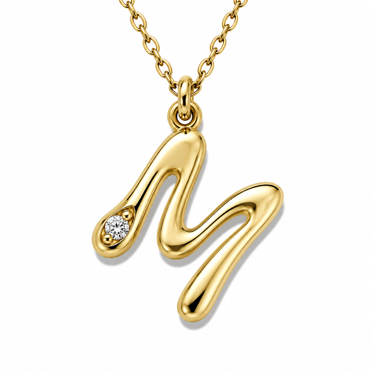 Organic Muse Liquid Letter Pendant Necklace