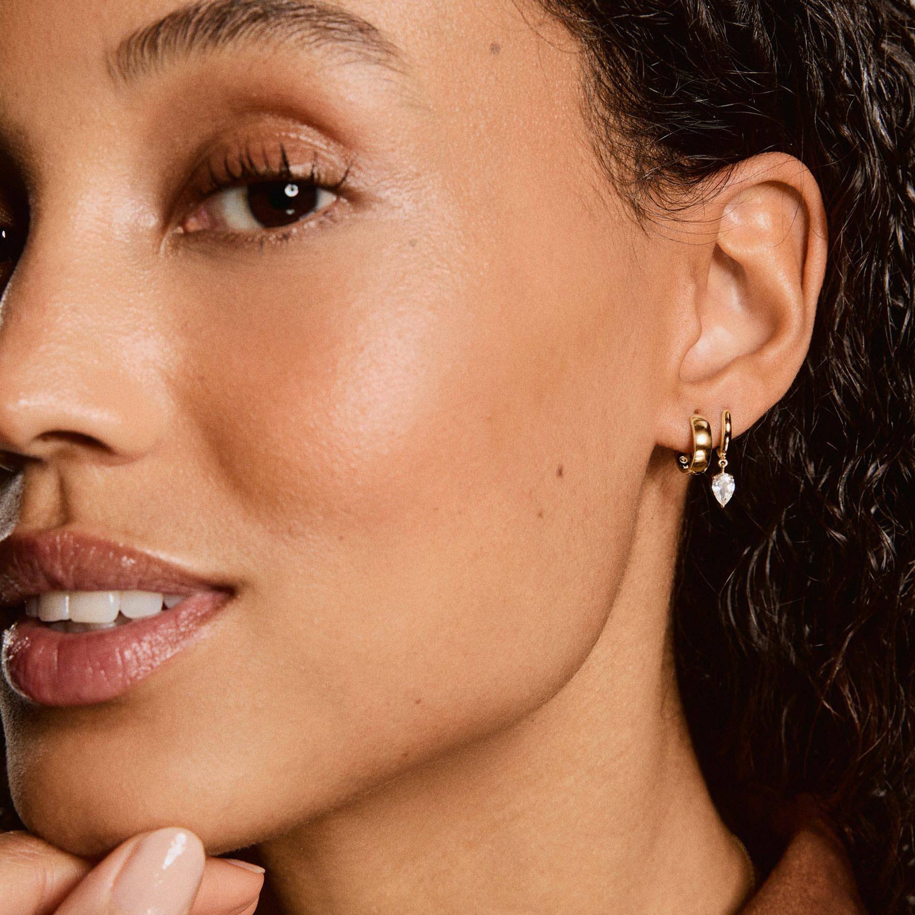 Mia Mini Hoops Moissanite Earrings