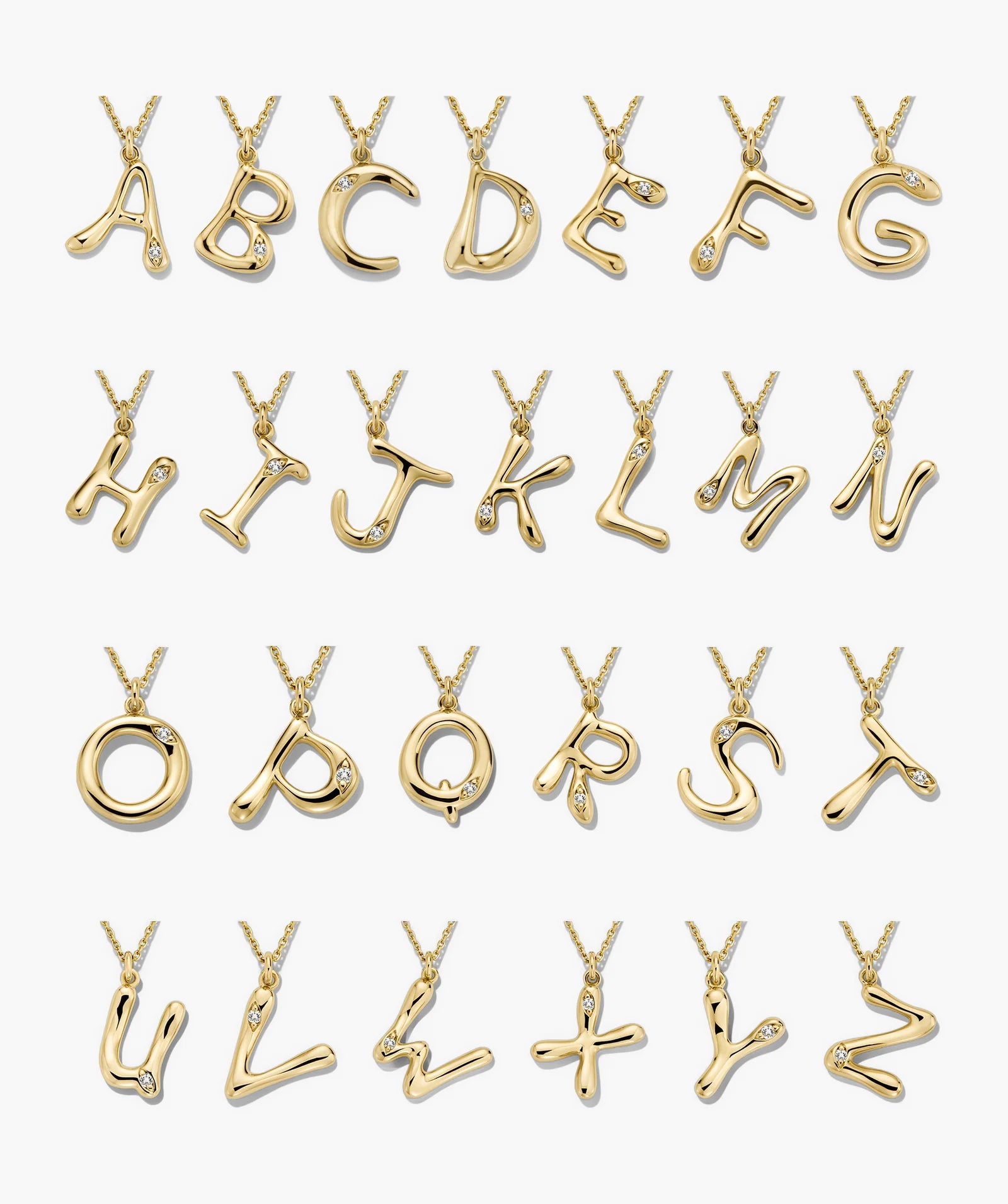 Organic Muse Liquid Letter Pendant Necklace