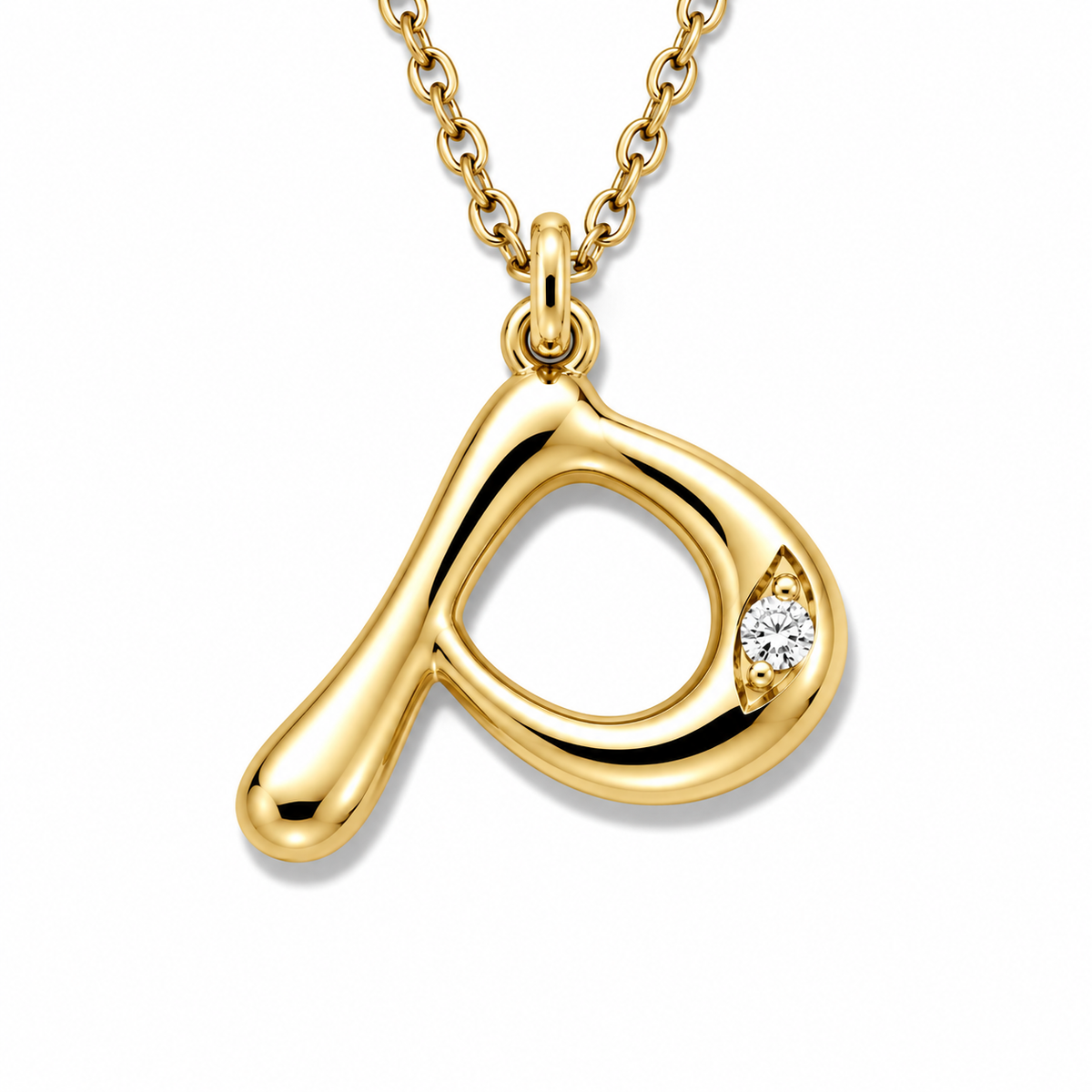 Organic Muse Liquid Letter Pendant Necklace