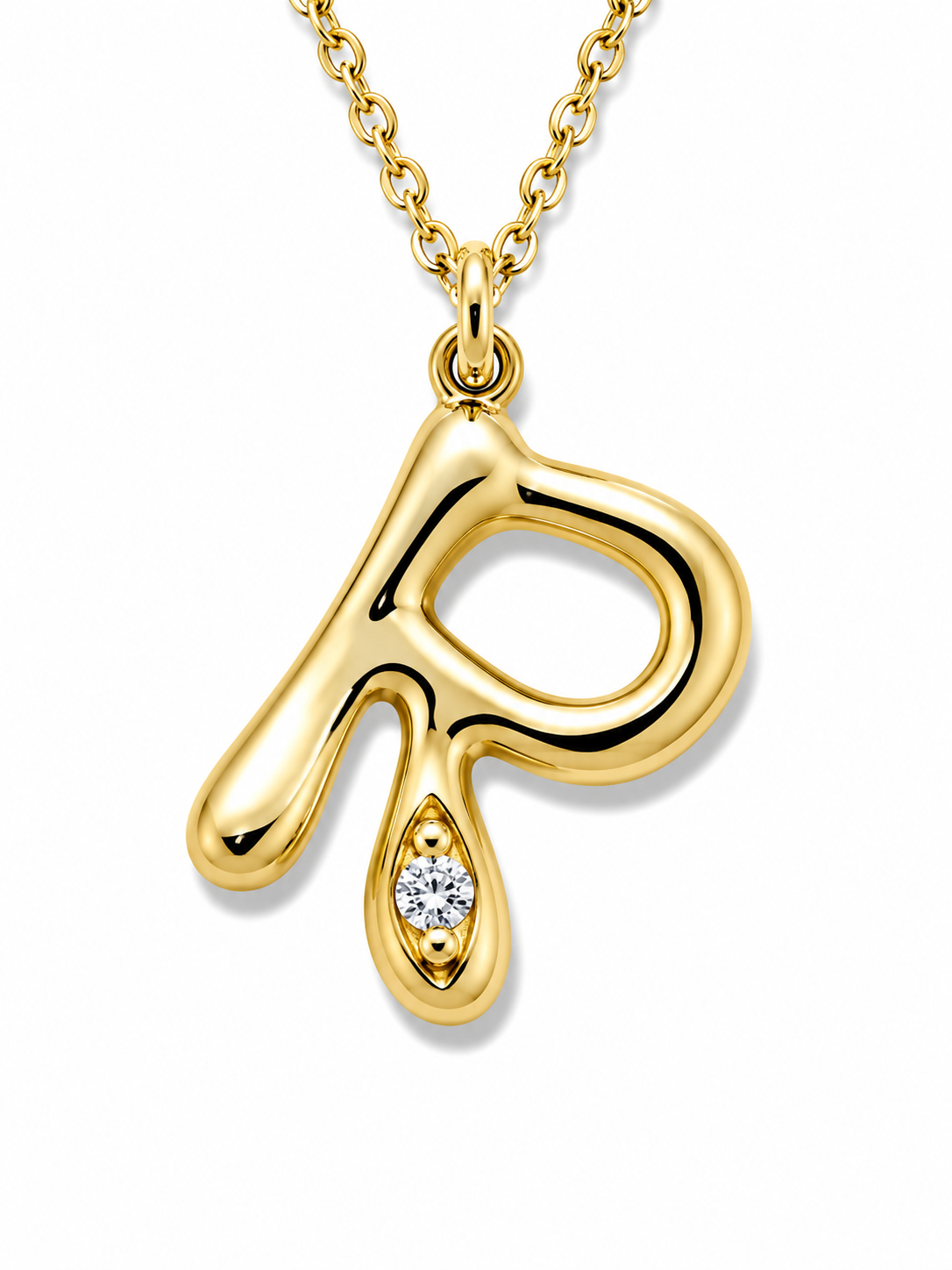 Organic Muse Liquid Letter Pendant Necklace