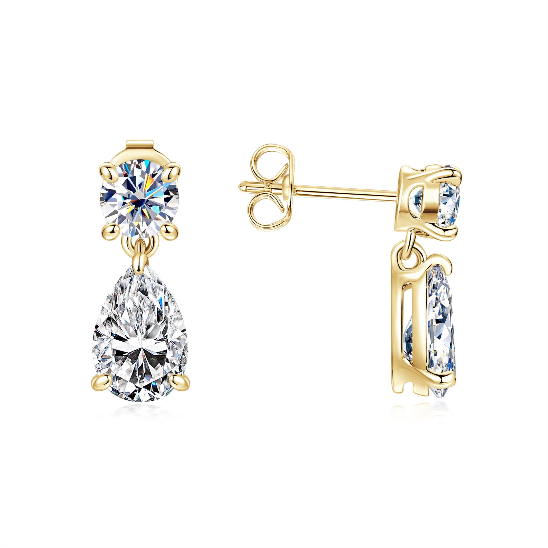 Selene Pear -Drop Moissanite Earrings