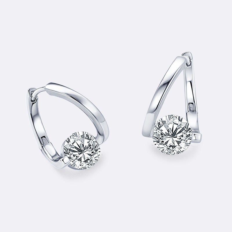 Selene Round-Cut Moissanite Earrings