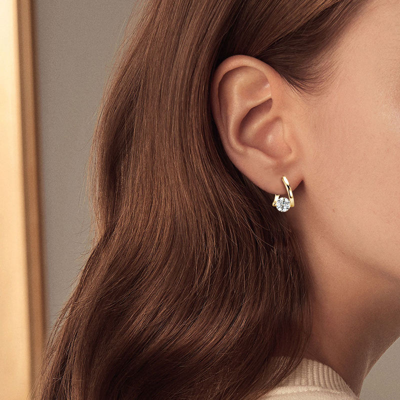 Selene Round-Cut Moissanite Earrings