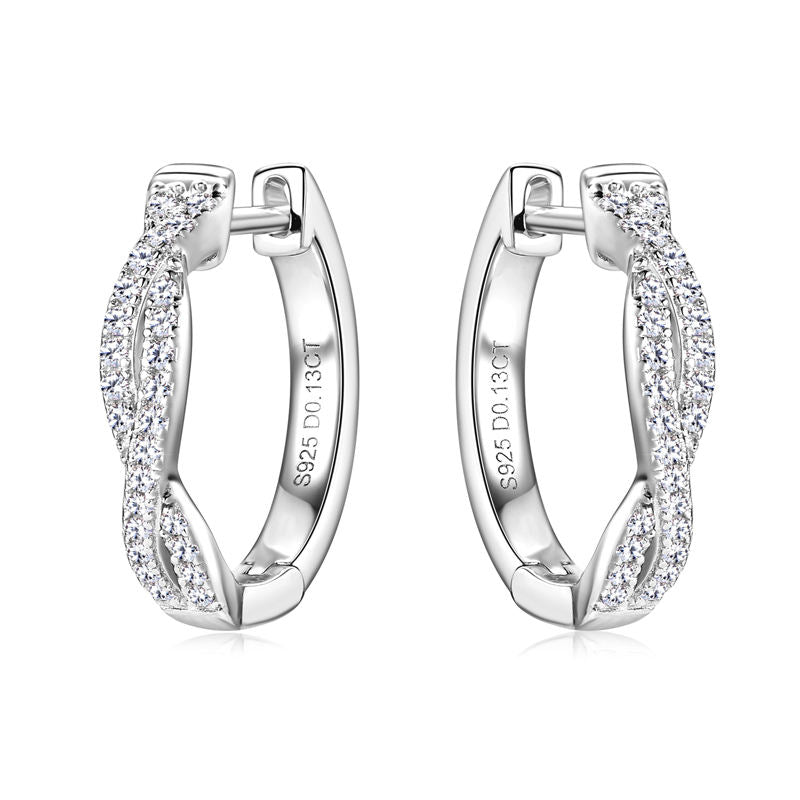 Selene Twist Moissanite Hoops Earrings