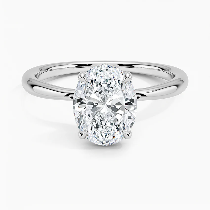 Vivara Oval-Cut Hidden Halo Solitaire Moissanite Ring