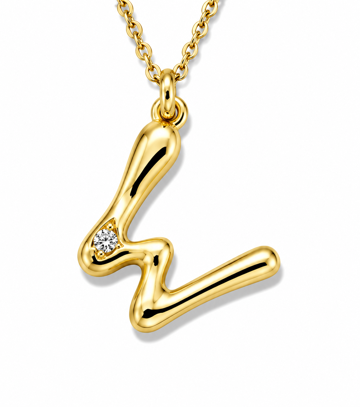 Organic Muse Liquid Letter Pendant Necklace
