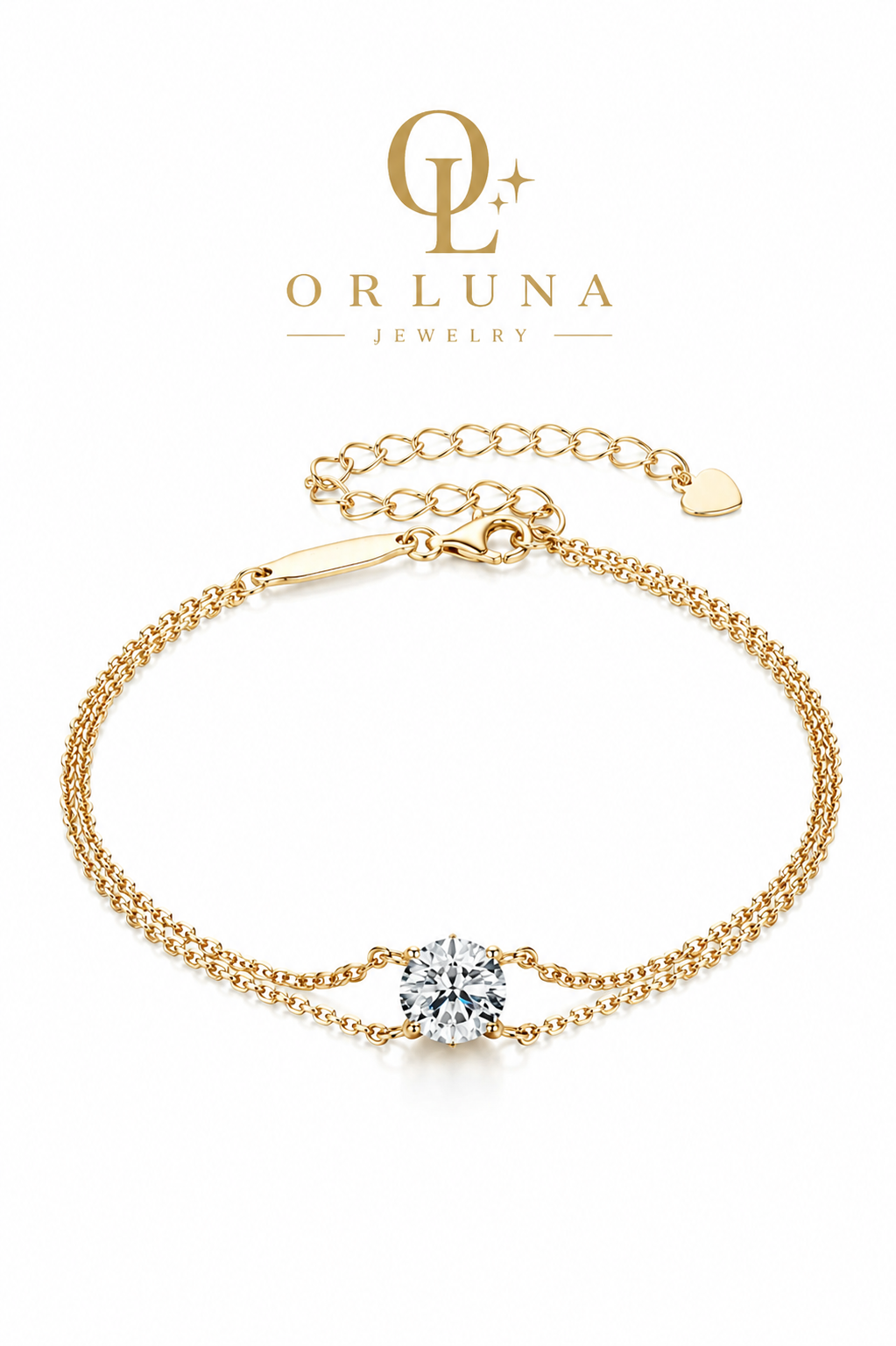 LUNA SOLITAIRE MOISSANITE BRACELET – 14K GOLD