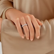 Celestia Half Emerald-Cut Moissanite Eternity Ring