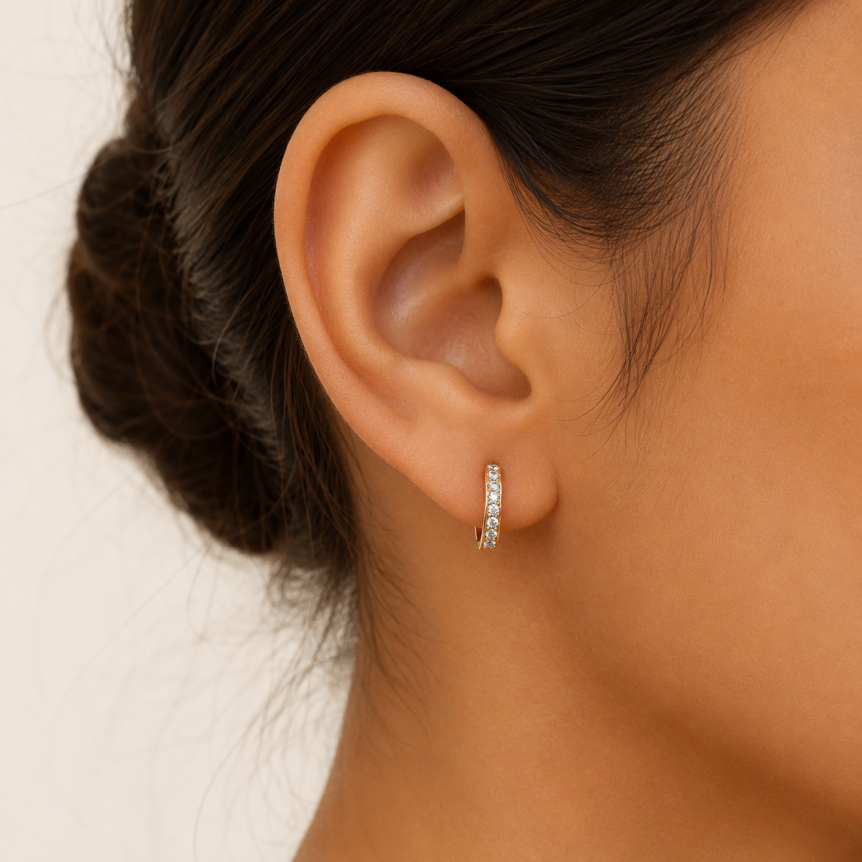 Selene Pavé Hoop Moissanite Earrings