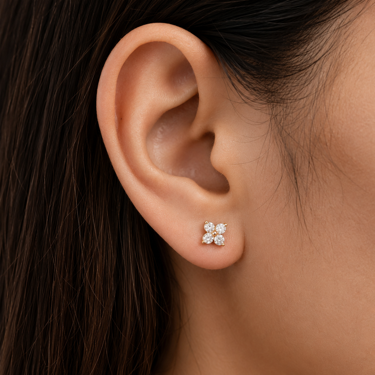 Aurora Clover Moissanite Earrings