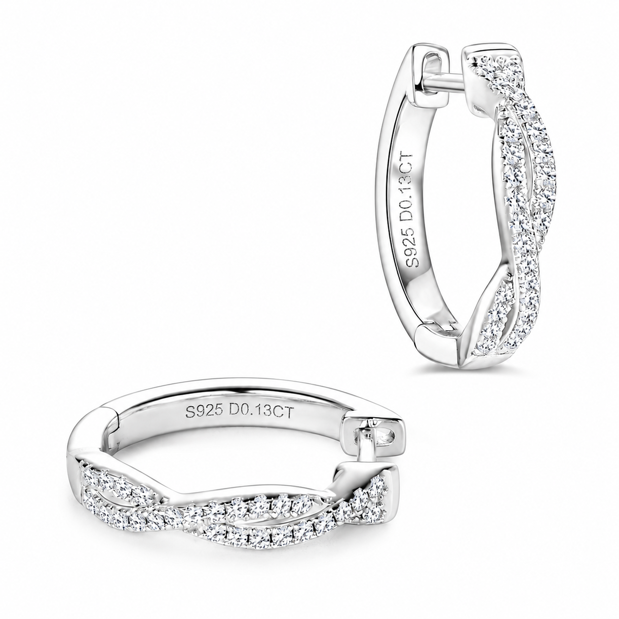 Selene Twist Moissanite Hoops Earrings