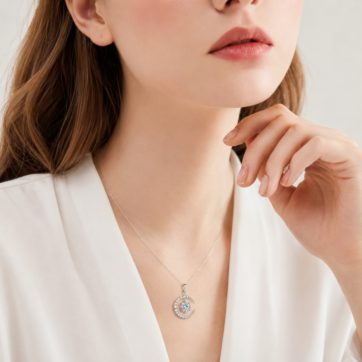 Selene Luna Moissanite Necklace