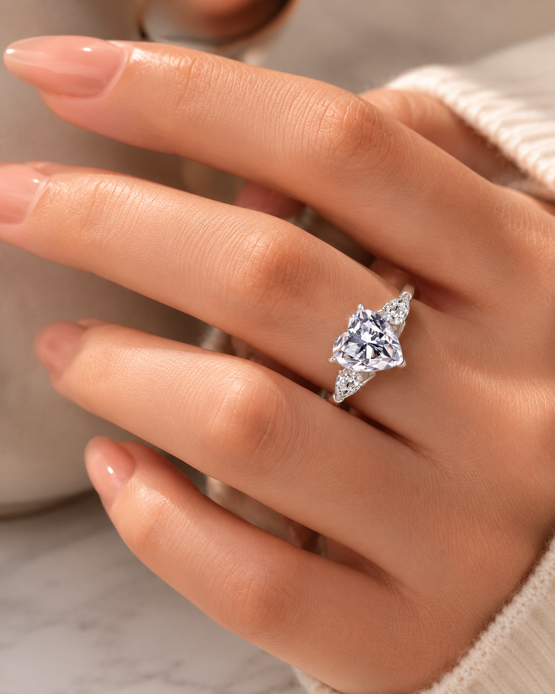 Amoura Signature Heart Moissanite Ring