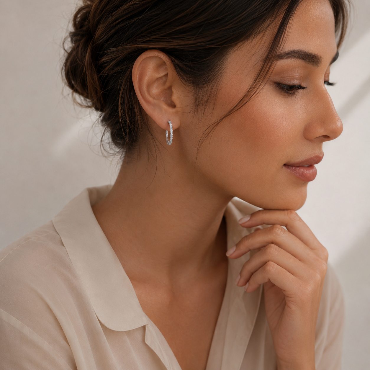Luna Moissanite Hoop Earrings