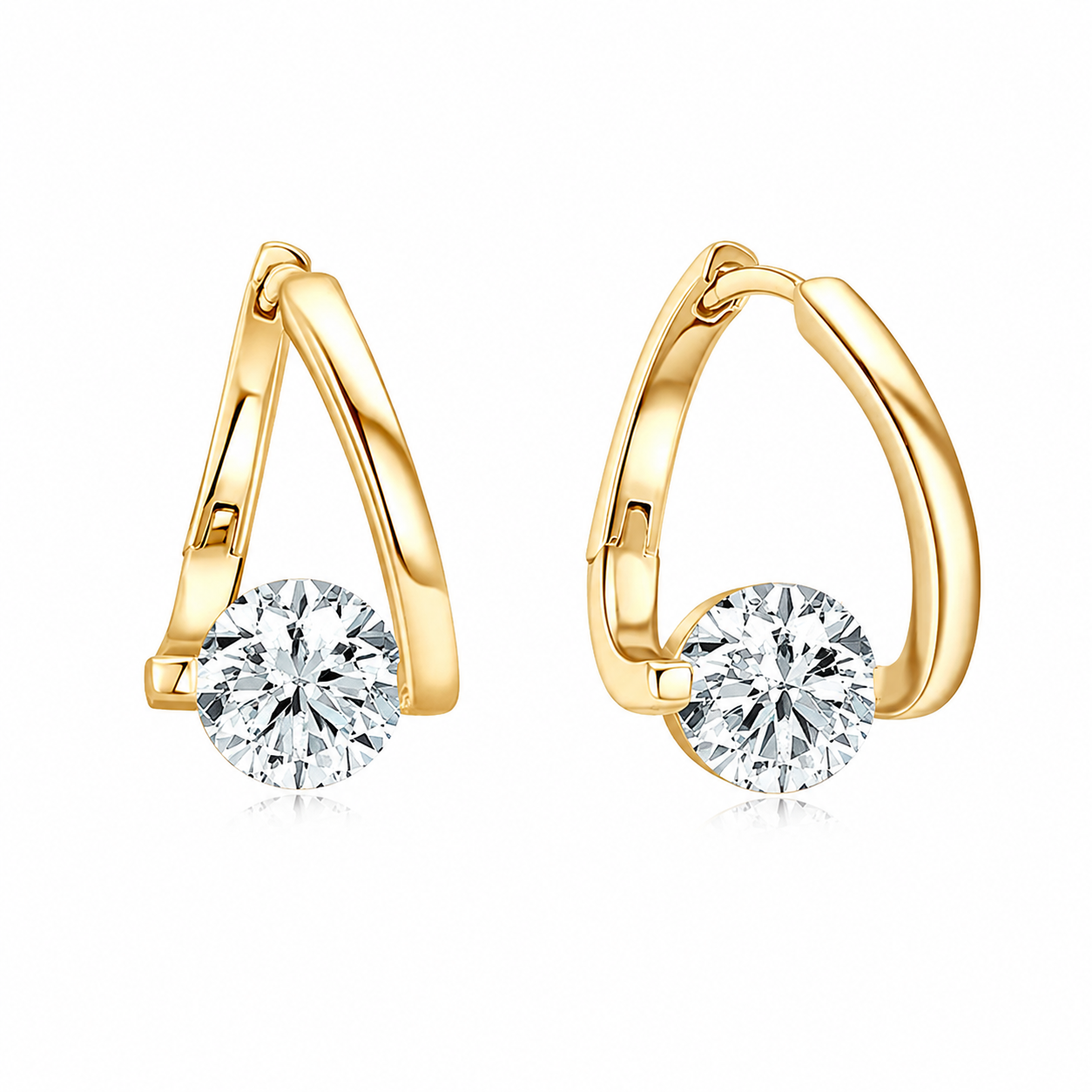 Selene Round-Cut Moissanite Earrings
