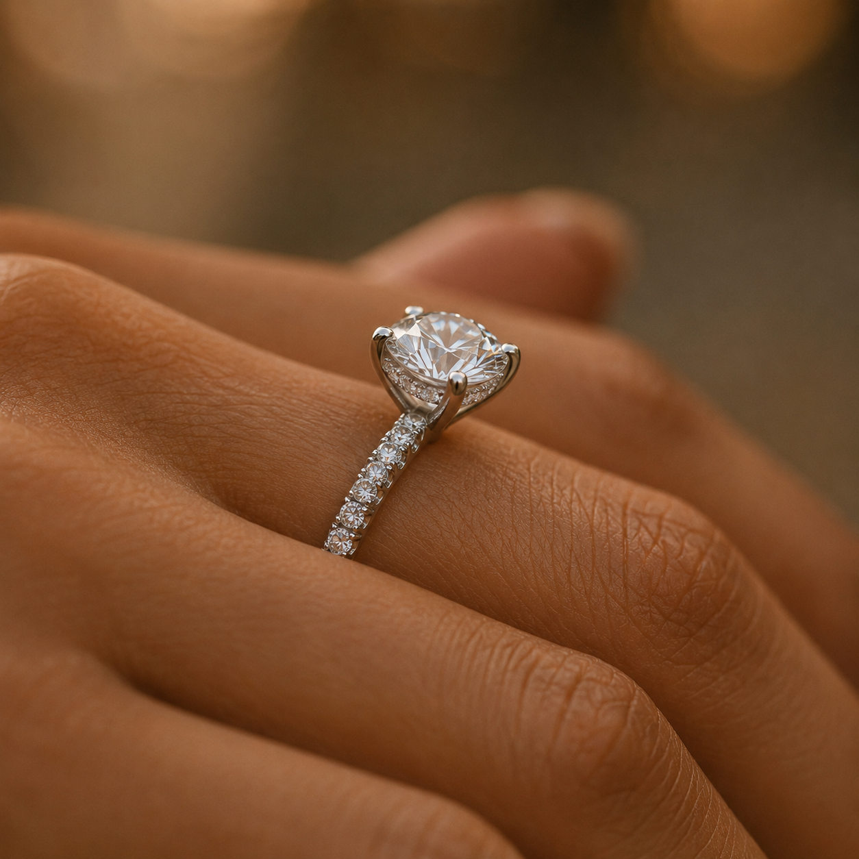 Selene Pavé Moissanite Ring