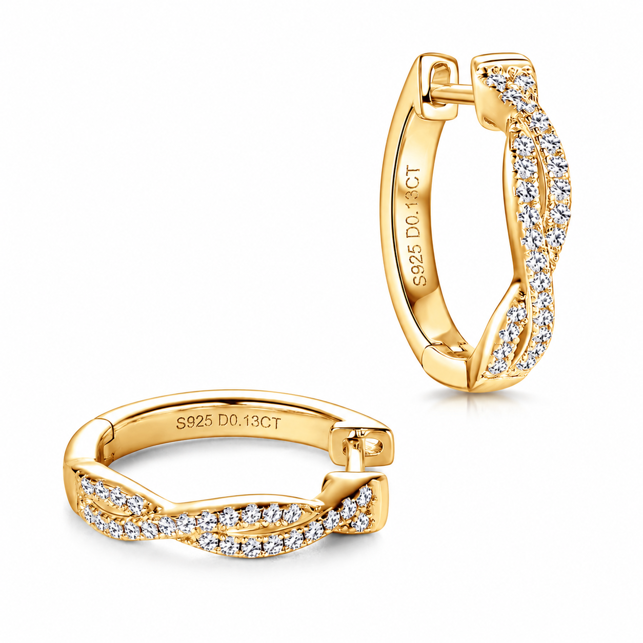 Selene Twist Moissanite Hoops Earrings