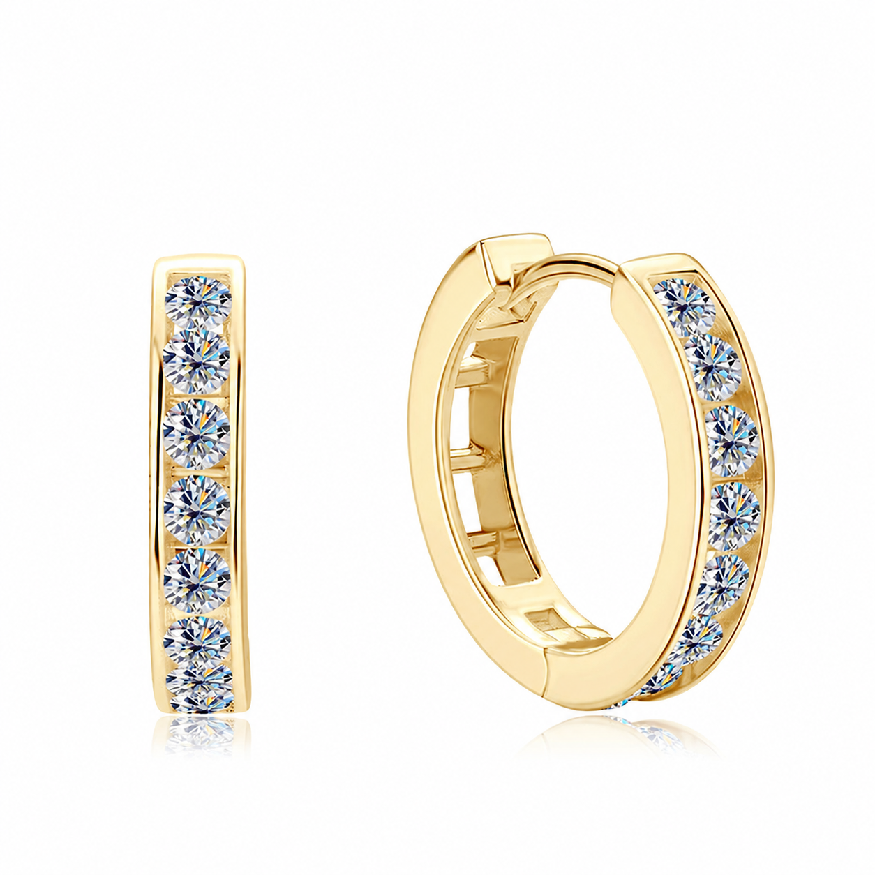 Gemma Moissanite Hoop Earrings