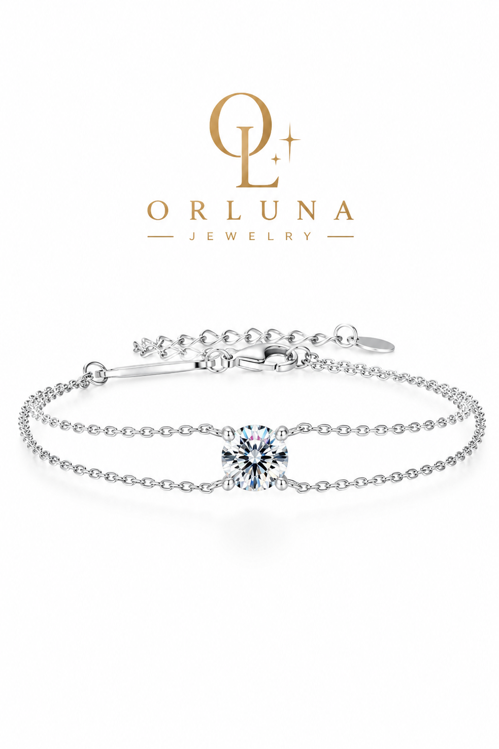 LUNA SOLITAIRE MOISSANITE BRACELET – 14K GOLD