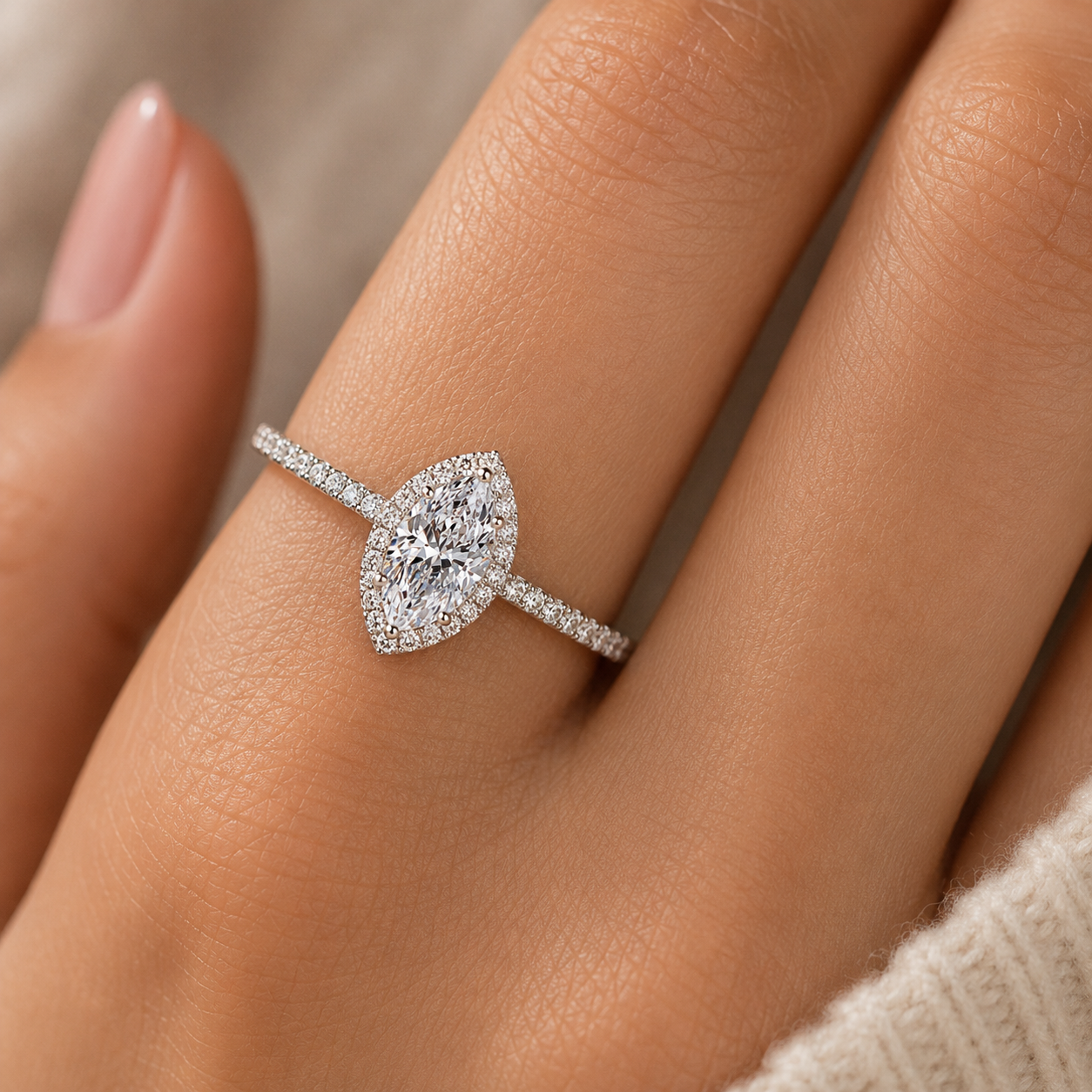 Aurielle Signature Marquise-Cut MoissaniteRing