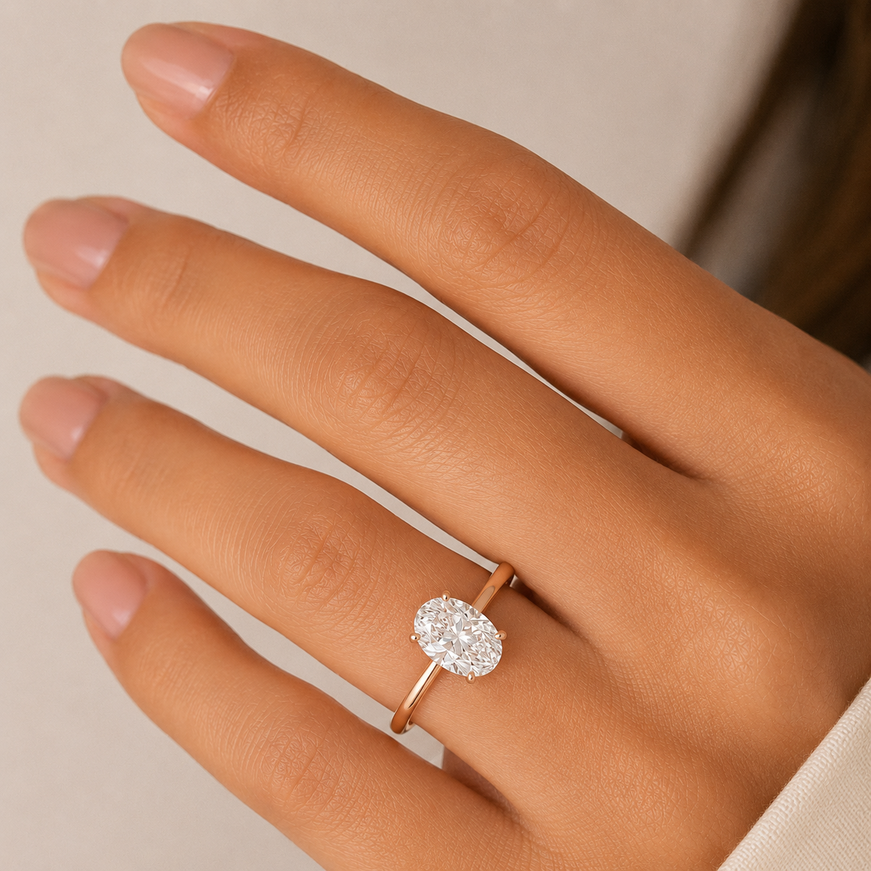 Aurielle Signature Oval -Cut Moissanite Engagement Ring
