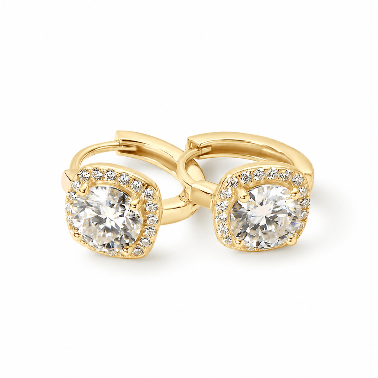 Luna Pavé Huggie Moissanite Earrings