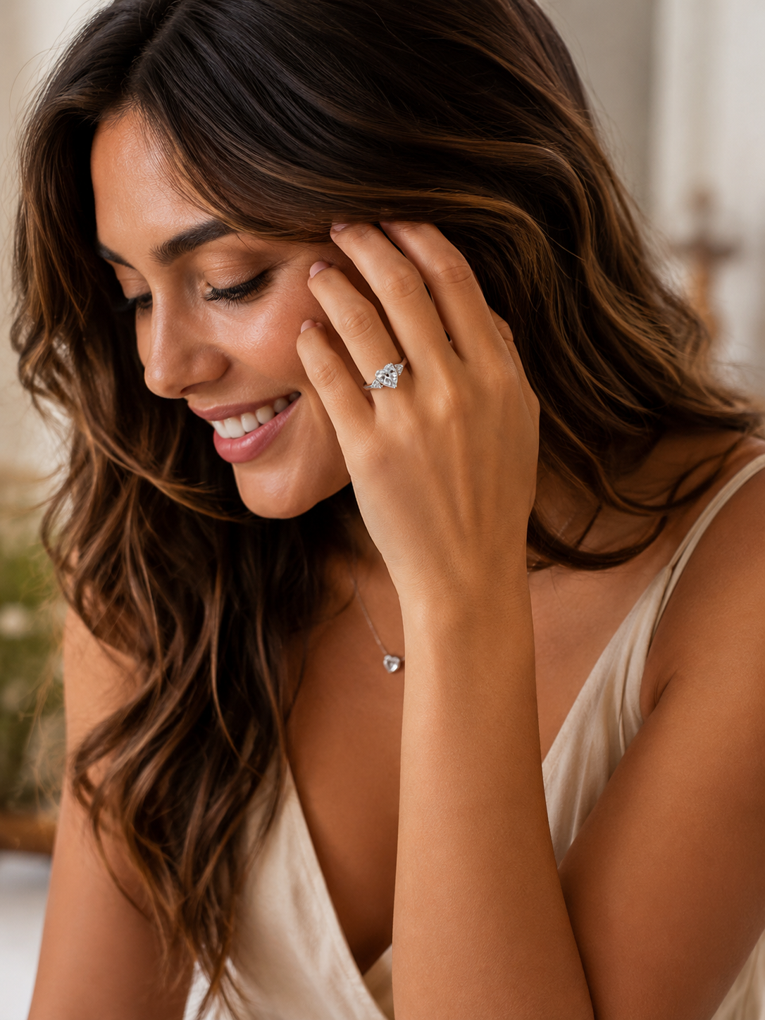 Amoura Signature Heart Moissanite Ring