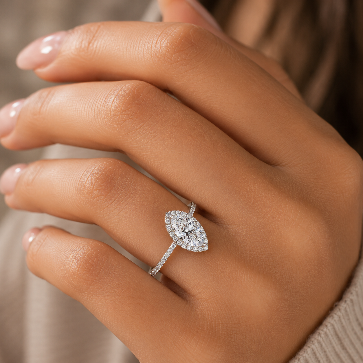 Aurielle Signature Marquise-Cut MoissaniteRing