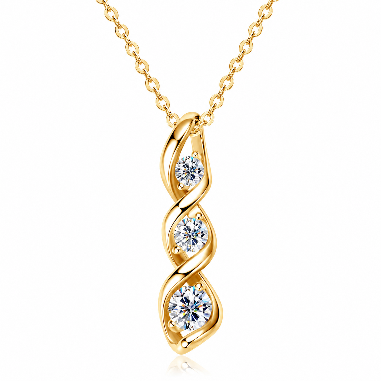 Selene Trinity Moissanite Necklace